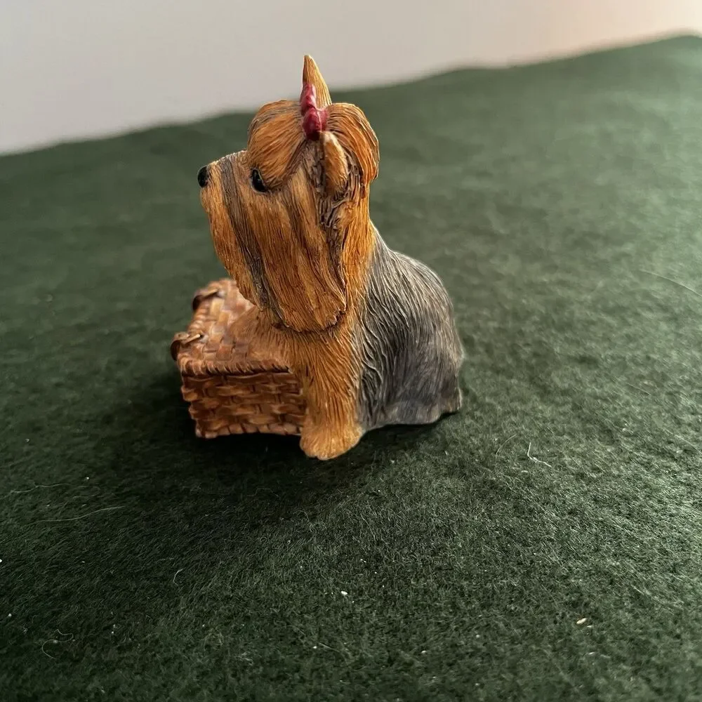 2003 Yorkshire Terrier w/ Picnic Basket Figurine 2.5